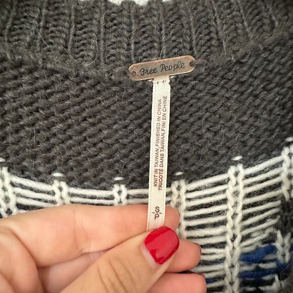 S Free People Oversized Frosted Fair Isle Cardigan Coat - Picture 4 of 5